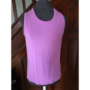 Adrienne Vittadini Womens Sleeveless Tank Top Medium Pink Cotton Blend